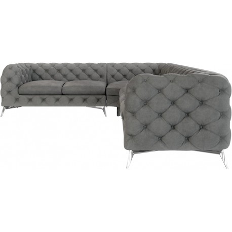 Chelsea hjørnesofa grå velour
