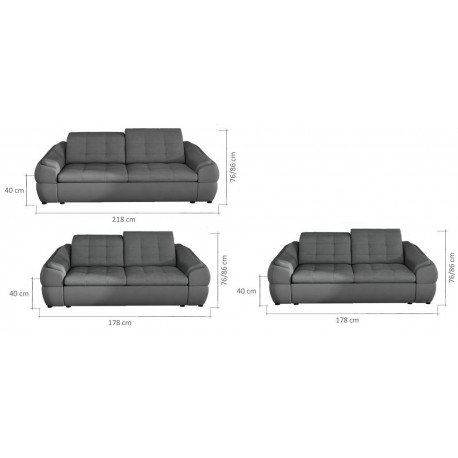 Infinity 2+3 pers. sofasæt mørkegrå