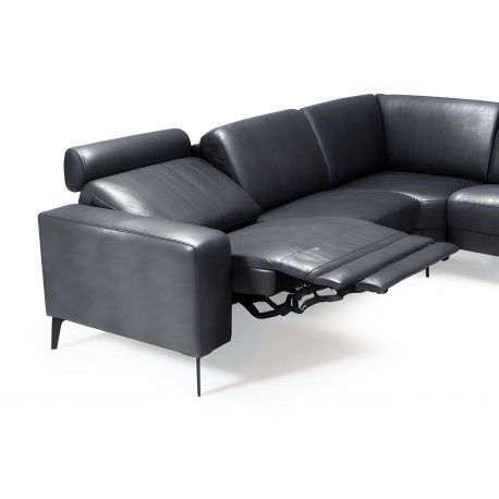 Hjort Knudsen Esbjerg læderhjørnesofa med XL Chaiselong - Højrevendt
