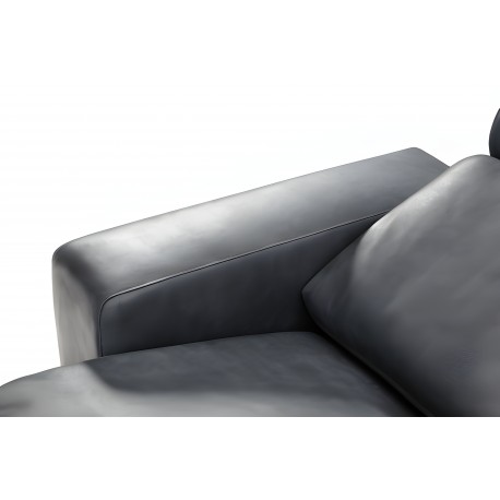 Hjort Knudsen Esbjerg læderhjørnesofa med XL Chaiselong - Højrevendt