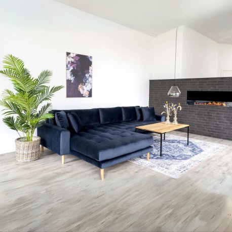 Andersen | Venstrevendt Chaiselongsofa | Mørkeblå velour