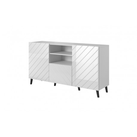 Kommode ABETO mat Hvid/ blank Hvid