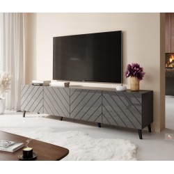 TV bord 200 ABETO mat Grå/blank Grå