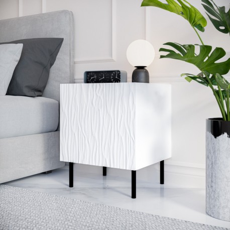 JUNGLE sengebord Hvid mat/Hvid mat