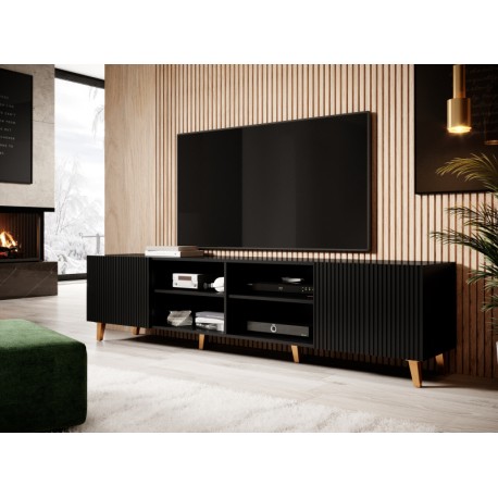 PAFOS TV bord 200cm - 4D Sort
