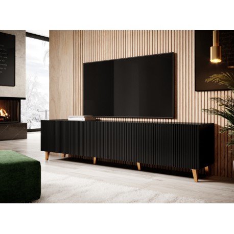 PAFOS TV bord 200cm - 4D Sort