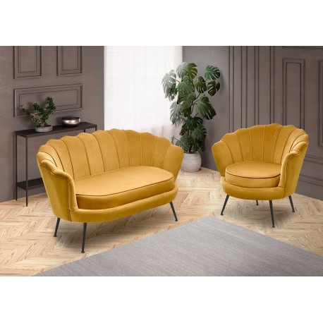 AMORINITO 2 pers. sofa - sennepsgul