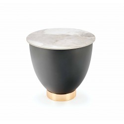 CECILIA_S sofabord, marmor / Grå / guld