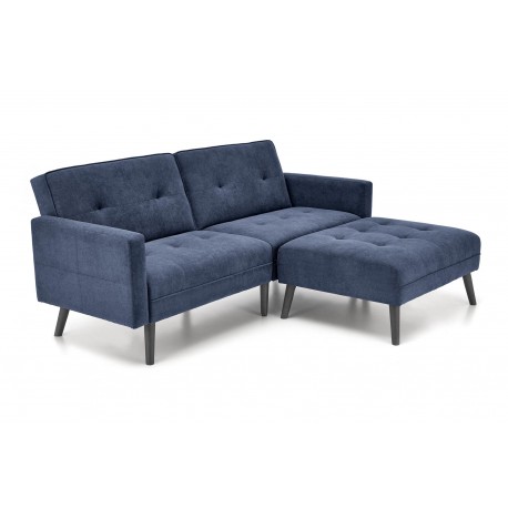 CORNELIUS Sovesofa med skammel - blå stof