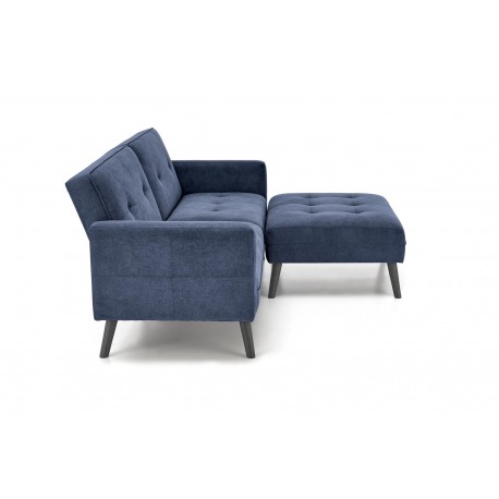 CORNELIUS Sovesofa med skammel - blå stof