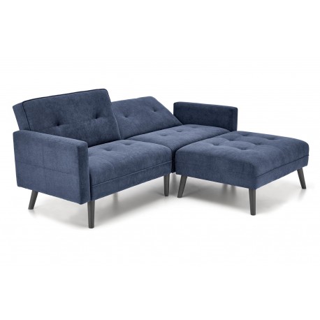 CORNELIUS Sovesofa med skammel - blå stof