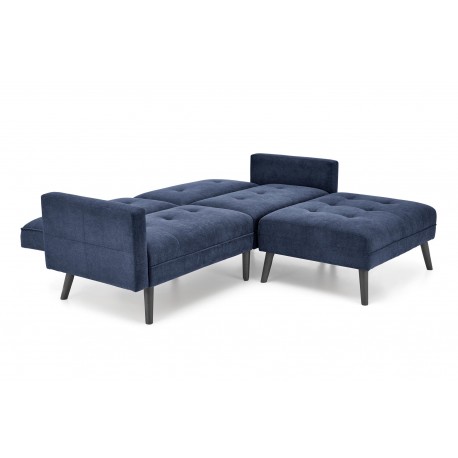 CORNELIUS Sovesofa med skammel - blå stof