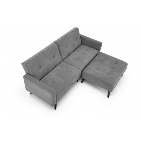 CORNELIUS sammenklappelig sofa med ottoman, - Grå