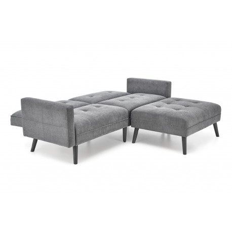 CORNELIUS sammenklappelig sofa med ottoman, - Grå