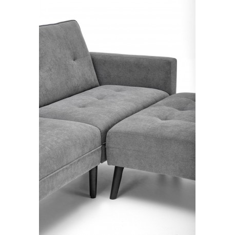 CORNELIUS sammenklappelig sofa med ottoman, - Grå