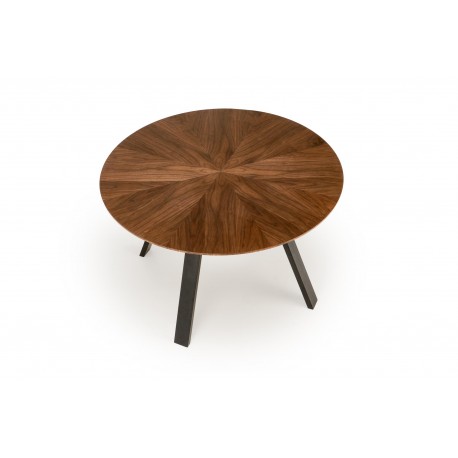DANILO rund spisebord Ø120 cm - Valnød/Sort