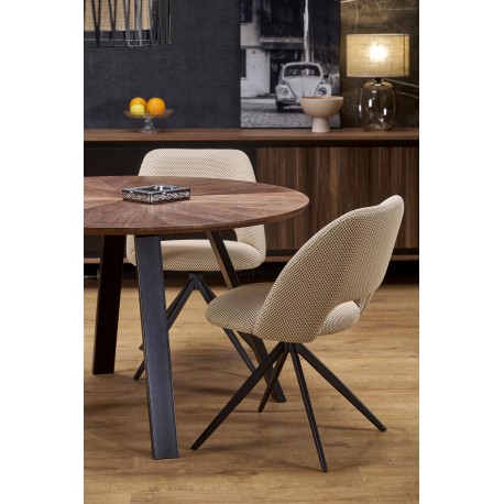 DANILO rund spisebord Ø120 cm - Valnød/Sort