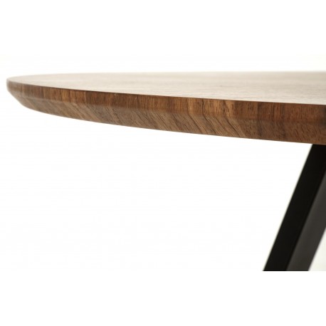 DANILO rund spisebord Ø120 cm - Valnød/Sort