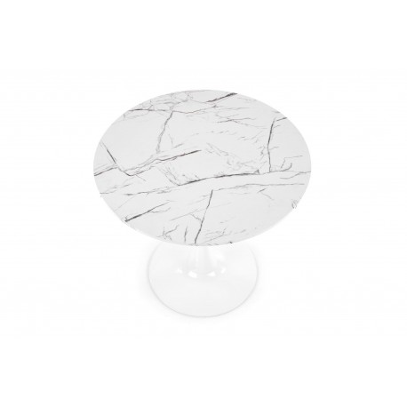 DENVER bord, - top - Hvid marmor, ben - Hvid