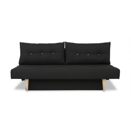 Vega sovesofa - 187 X 90 cm - Sort Portland 100 og vendbar hynde