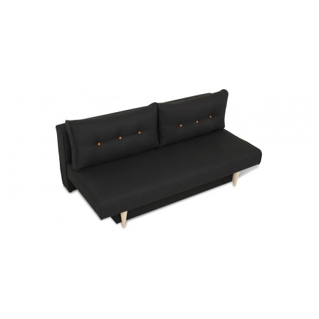 Vega sovesofa - 187 X 90 cm - Sort Portland 100 og vendbar hynde