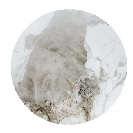 GENESIS_S sofabord, Hvid marmor / Valnød / guld