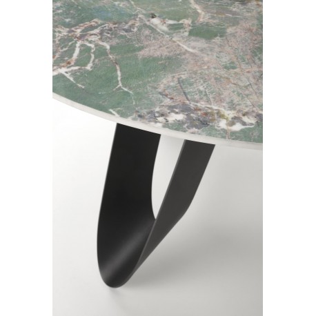 GIOVANI Rundt Bord, Grøn Marmor / Sort
