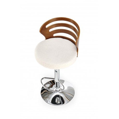 H109 Barstol, Creme / Valnød