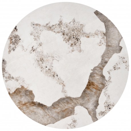 INES sæt af to sofaborde, Beige marmor / Hvid