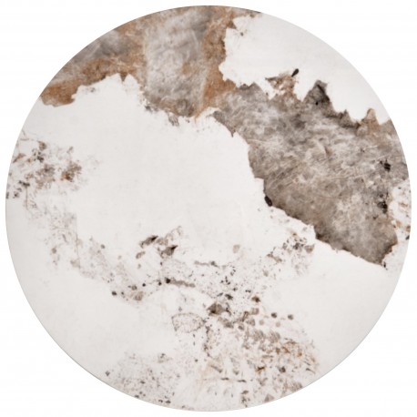 INES sæt af to sofaborde, Beige marmor / Hvid