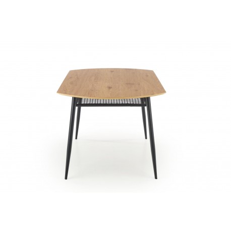 JACKSON bord, - bordplade - gylden eg, ben - Sort