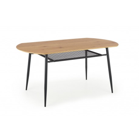 JACKSON bord, - bordplade - gylden eg, ben - Sort