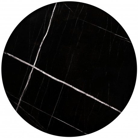 JULIETA sæt af 2 sofaborde, Sort marmor / Sort