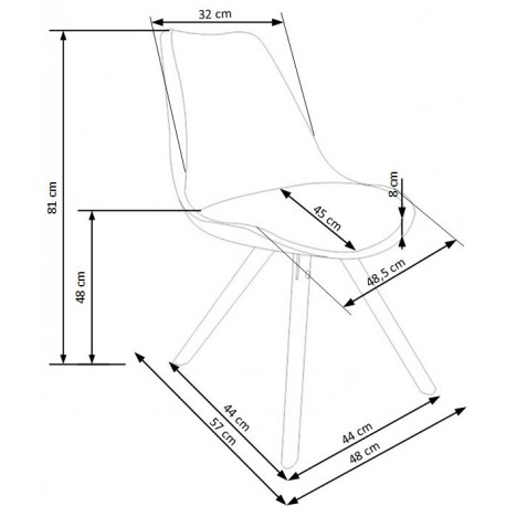 K201 Spisebordsstol - Sort
