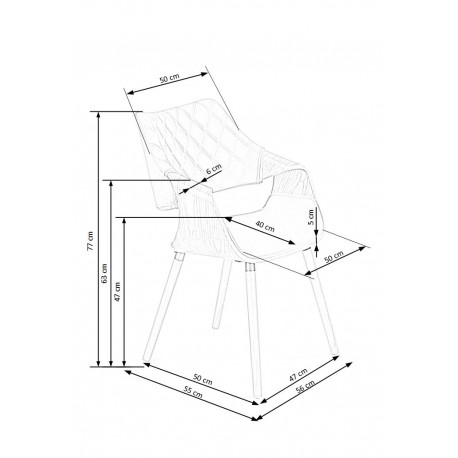 K396 Spisebordsstol Valnød / Sort