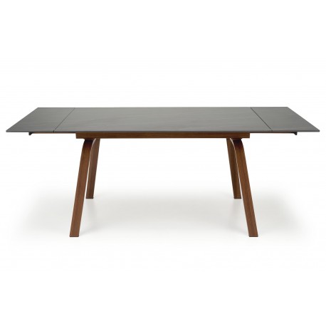 LOZANO Spisebord med udtræk, Sort marmor / Valnød