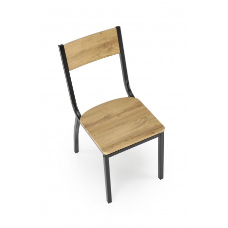 MILTON bord + 4 Spisebordsstole - Naturlig / Sort