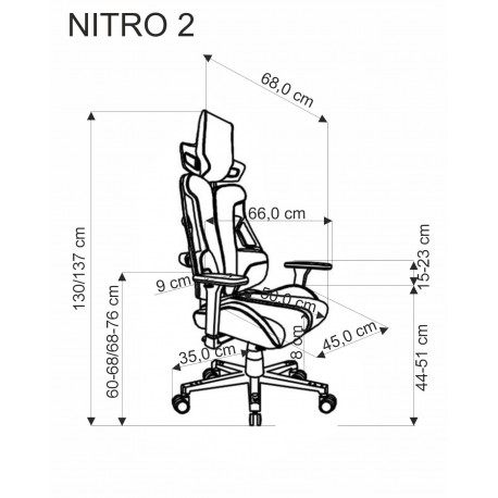 NITRO 2 kontorstol, rød/Sort
