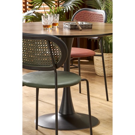 OLMO Rundt spisebord Ø90cm - Valnød/Sort