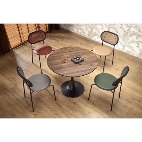 OLMO Rundt spisebord Ø90cm - Valnød/Sort