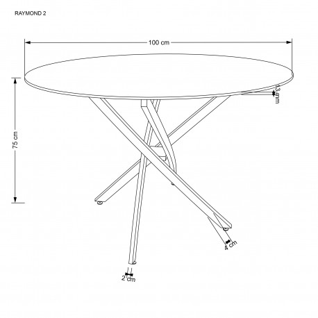 RAYMOND 2 rund spisebord - Sort marmorlook / messing