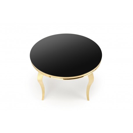 REGINALD_2 bord, - top - Sort glas, ben - guld
