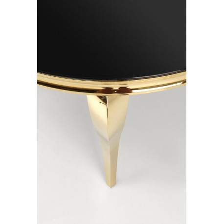 REGINALD_2 bord, - top - Sort glas, ben - guld