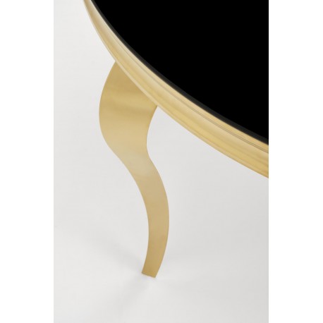 REGINALD_2 bord, - top - Sort glas, ben - guld