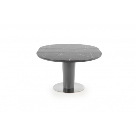 RICARDO Spisebord med udtræk, - top - Grå marmor, ben - MørkeGrå