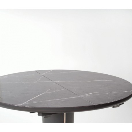 RICARDO Spisebord med udtræk, - top - Grå marmor, ben - MørkeGrå