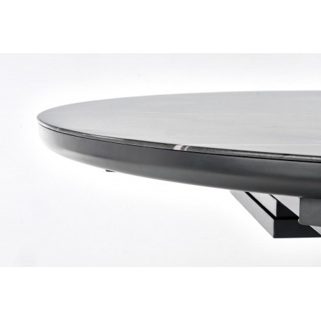 RICARDO Spisebord med udtræk, - top - Grå marmor, ben - MørkeGrå