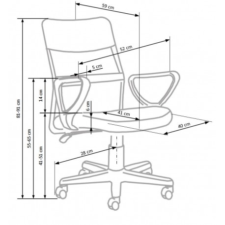 TIMMY kontorstol, - Grå / Sort
