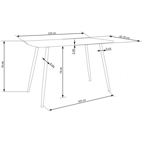 TRIPOLIS Spisebord 120x70cm