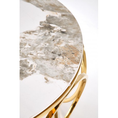 VENUS 2 sofabord, Hvid marmor / guld